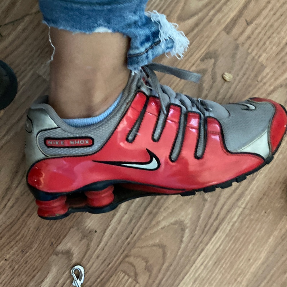 Nike Red and Gray Sports Sneakers